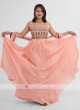 Embroidered Anarkali Suit In Peach